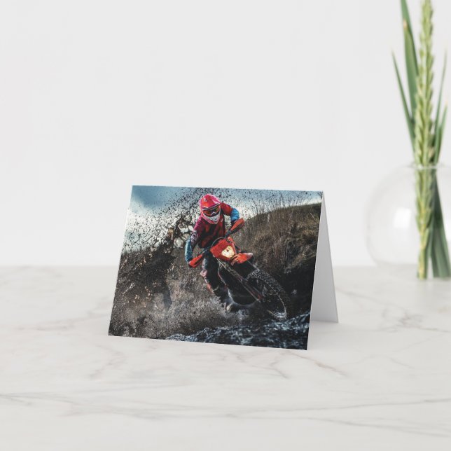 Carte De Remerciements Pilote de vélo droit jetez l'oreiller (Devant)