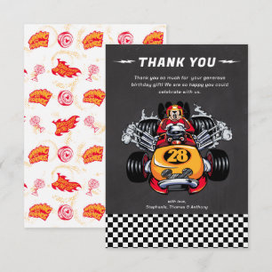 Carte De Remerciements Pilotes de roadster de Mickey Mouse Cadeau d'anniv