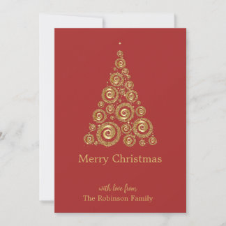 Carte De Remerciements Pin de Noël Rouge