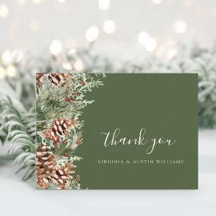 Carte De Remerciements Pin vert