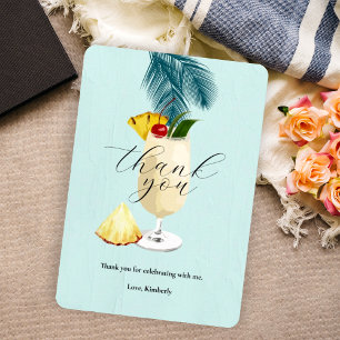 Carte De Remerciements Pina Colada Ananas Cocktail Party
