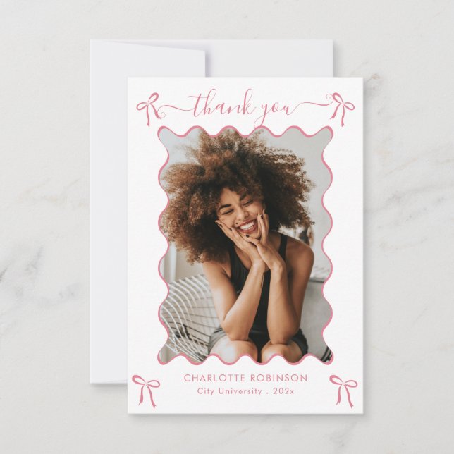 Carte De Remerciements Pink Bow (Devant)
