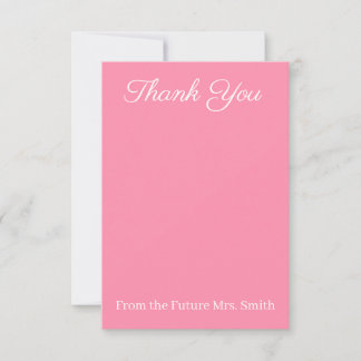 Carte De Remerciements Pink Bridal Shower Thank You Card