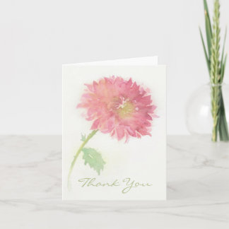 Carte De Remerciements Pink Chrysanthemum Flower Thank