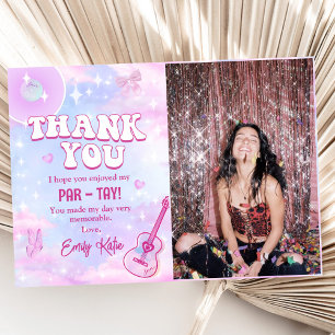 Carte De Remerciements Pink Eras fête d'anniversaire