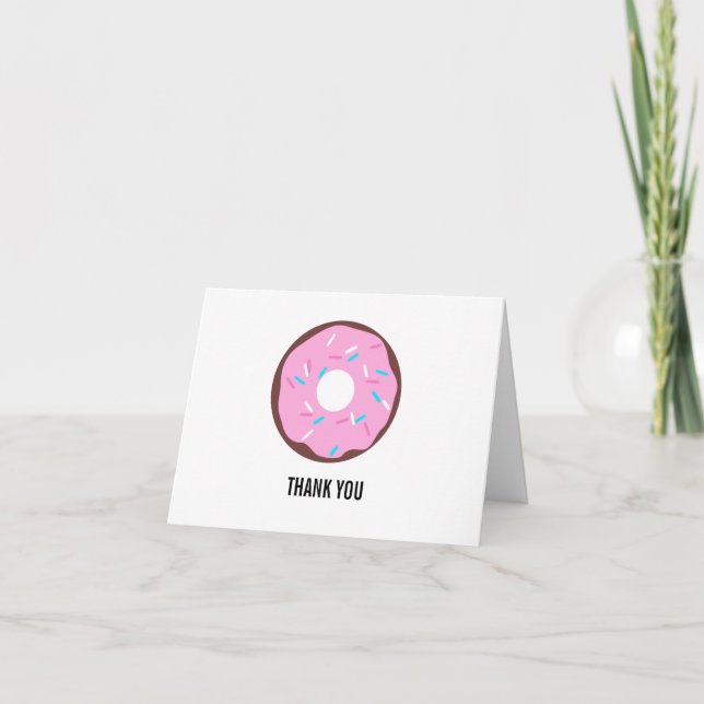 Carte De Remerciements Pink Glazed Chocolate Donut (Devant)