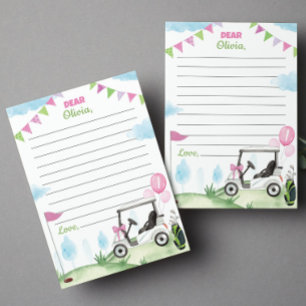 Carte De Remerciements Pink Golf Girl Time Capsule Note Message Card