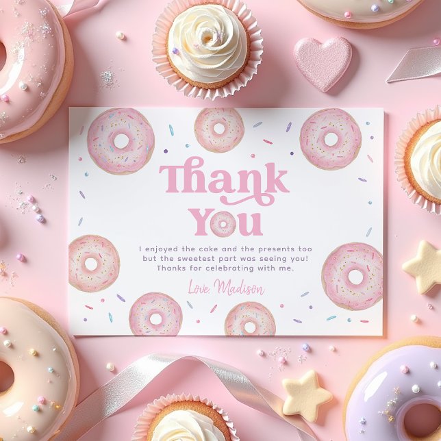 Carte De Remerciements Pink Pastel Donut Sprinkday (Créateur téléchargé)
