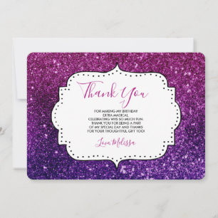 Carte De Remerciements Pink & Purple Sparkling Gemstones