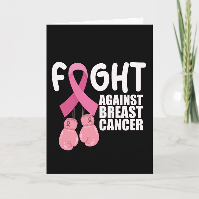 Carte De Remerciements Pink Rubon Cancer Sensibilisation Cancer du sein L (Devant)