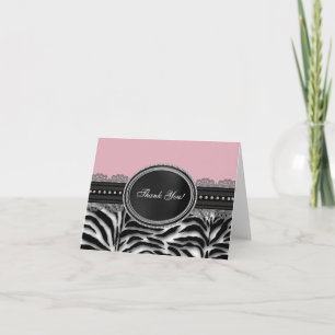 Carte De Remerciements Pink Zebra Thank You Cards