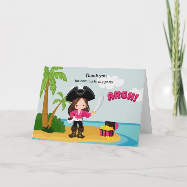 Carte De Remerciements Pirate Mignon (Devant)