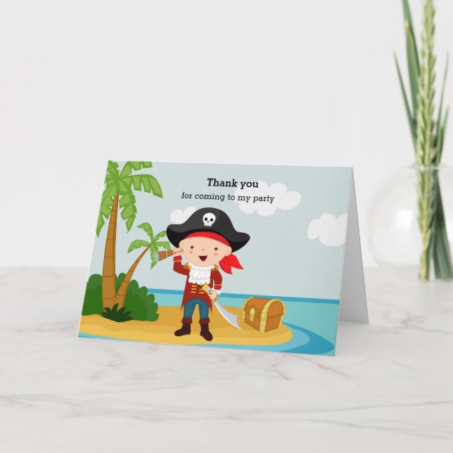 Carte De Remerciements Pirate Mignon (Devant)