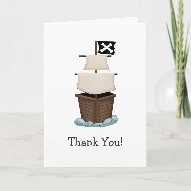 Carte De Remerciements Pirates · Bateau pirate (Devant)