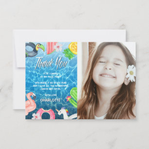 Carte De Remerciements Piscine d'été Jeux d'anniversaire Photo