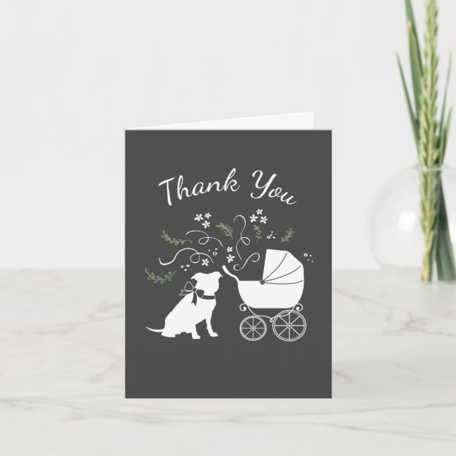 Carte De Remerciements Pit Bull Chien Baby shower Genre Neutre Pitbull (Devant)