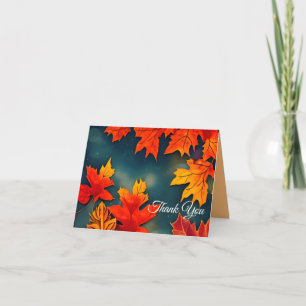Carte De Remerciements Pittoresque Rustique Feuille d'érable d'automne