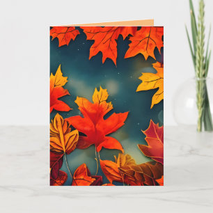 Carte De Remerciements Pittoresque Rustique Feuille d'érable d'automne