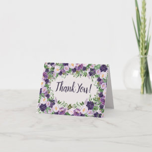 Carte De Remerciements Pivoines Violettes Fleur Femme Bienvenue Anniversa
