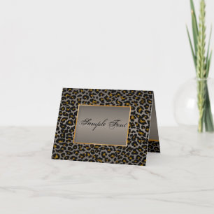 Carte De Remerciements PIXdecines VINTAGE LEOPARD/GRAPHITE BACKGROUND