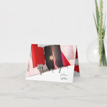 PixDezines aquarelle Mitzvah remerciements, Rouge 