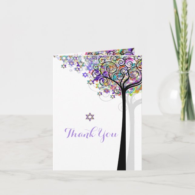 Carte De Remerciements PixDezines arbre de vie/merci/DIYbackground (Devant)