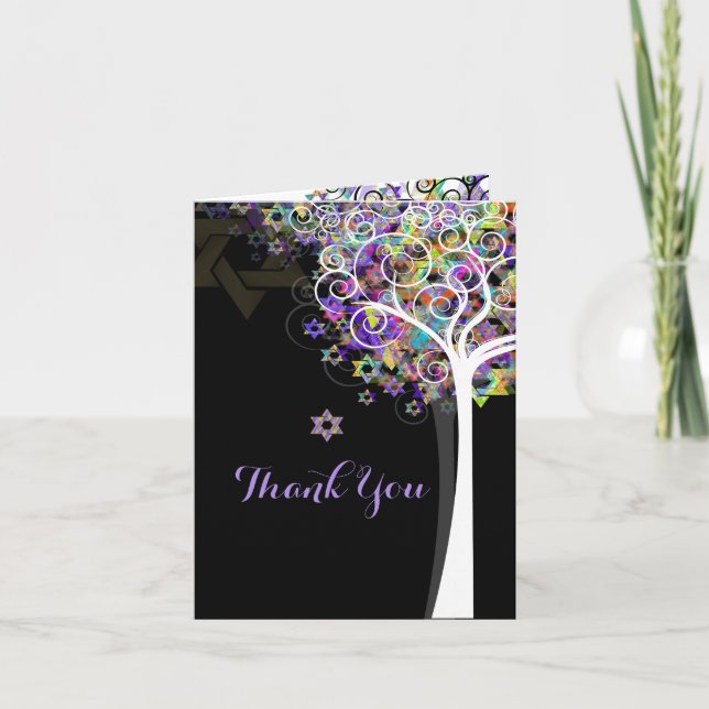 Carte De Remerciements PixDezines arbre de vie/merci/DIYbackground (Devant)