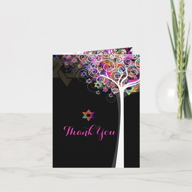 Carte De Remerciements PixDezines arbre de vie/merci/DIYbackground (Devant)