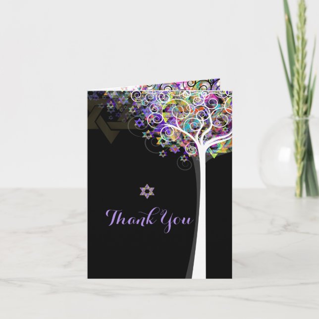 Carte De Remerciements PixDezines arbre de vie/merci/DIYbackground (Devant)