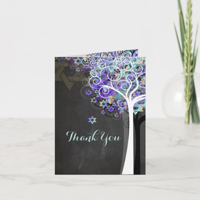 Carte De Remerciements PixDezines arbre de vie/merci/DIYbackground (Devant)