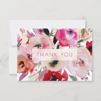Carte De Remerciements PixDezines Bridal Shower Watercolor Summer Floral
