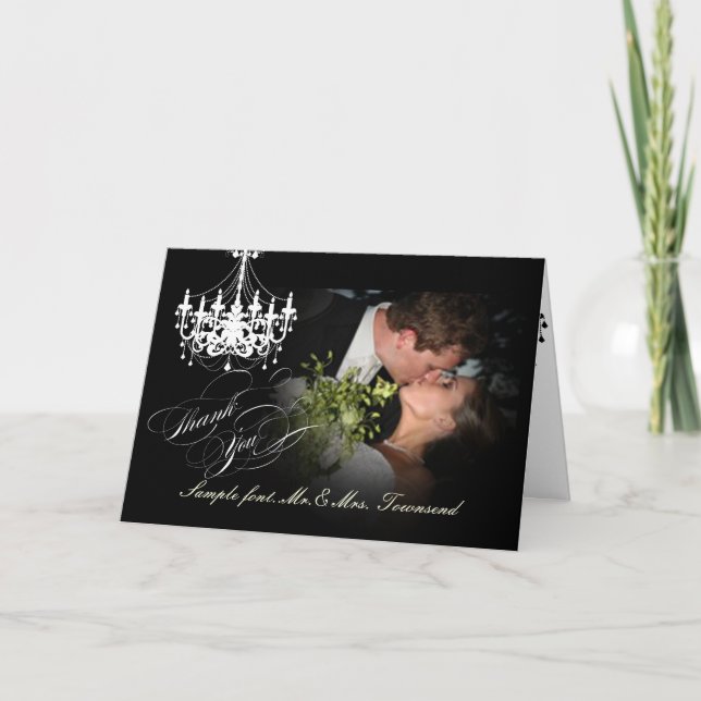 Carte De Remerciements PixDezines Chandelier/Thank You/DIY text (Devant)