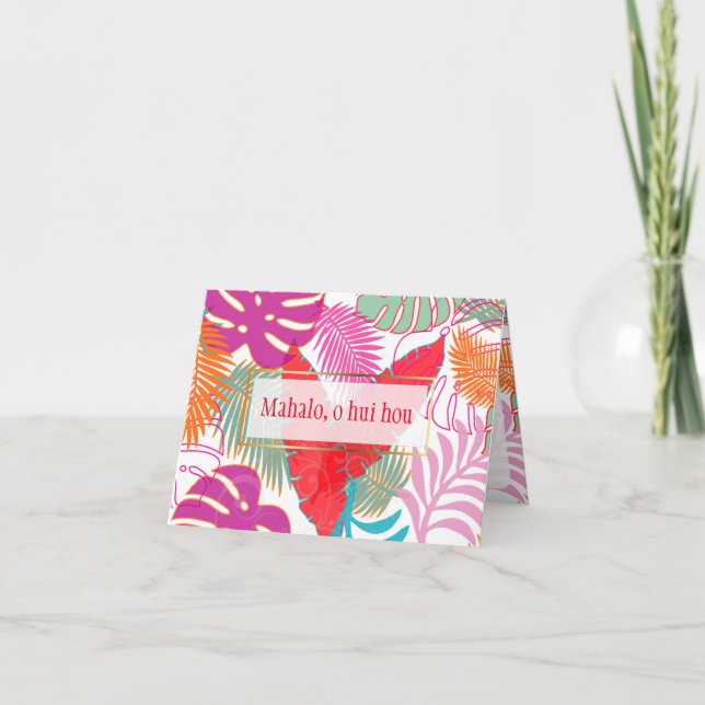 Carte De Remerciements PixDezines mahalo/rainforest/DO-IT-YOURSELF txt/ar (Devant)