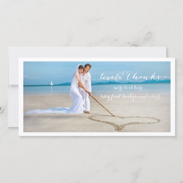 Carte De Remerciements PixDezines mariage photo do-it-yourself police mer (Devant)