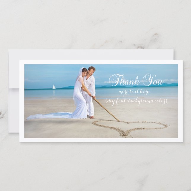 Carte De Remerciements PixDezines mariage photo do-it-yourself police mer (Devant)