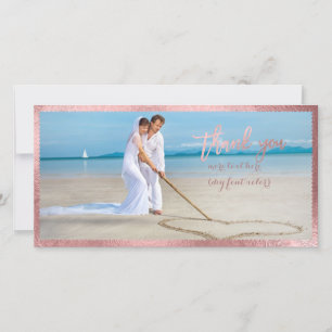 Carte De Remerciements PixDezines Rose Gold Scallop frame/merci