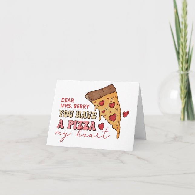 Carte De Remerciements Pizza My Heart Valentine Card (Devant)