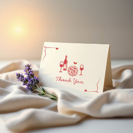 Carte De Remerciements Pizza Rustique & Vin Bridal Showe