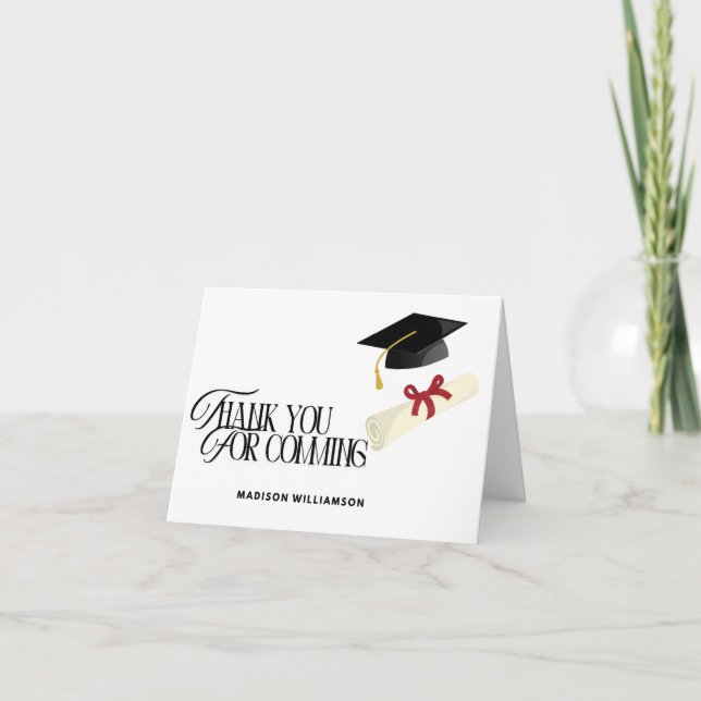 Carte De Remerciements Plafond de diplôme simple (Devant)