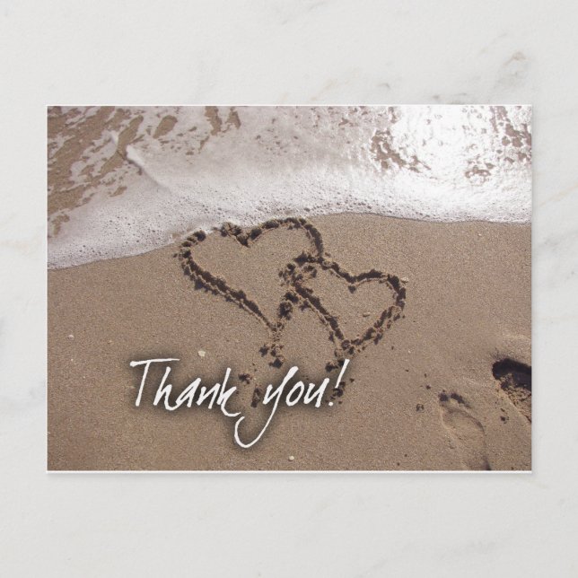 Carte de remerciements plage (Devant)
