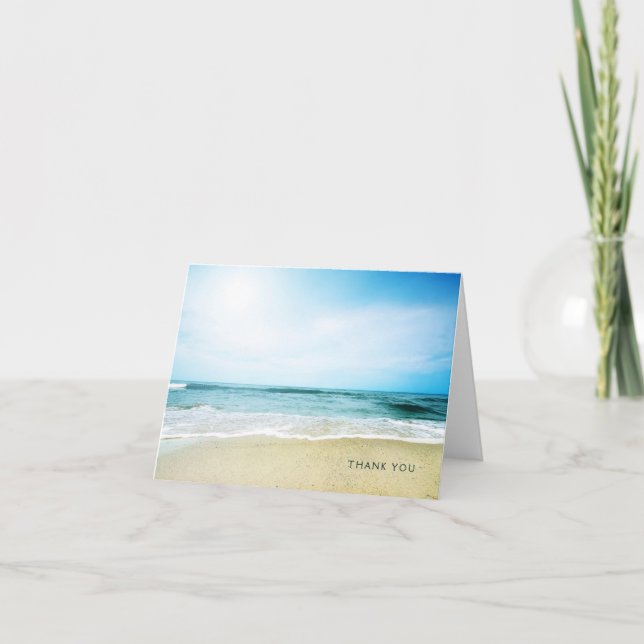 Carte De Remerciements Plage - Blanc (Devant)