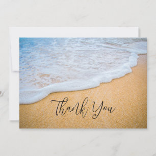 Carte De Remerciements Plage de sable avec Surf en mousse Photo