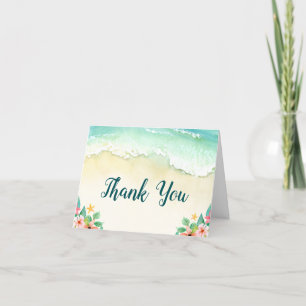 Carte De Remerciements Plage Florale aquarelle