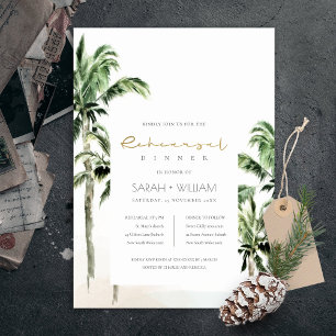 Carte De Remerciements Plage tropicale Palm Trees Répétition Dîner Invita