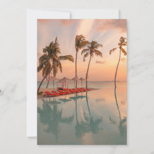 Carte De Remerciements Plages tropicales Maldives Tropical Beach & Pool