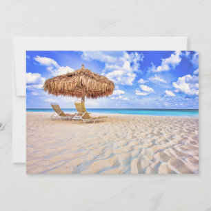 Carte De Remerciements Plages tropicales   Plage de sable d'Aruba
