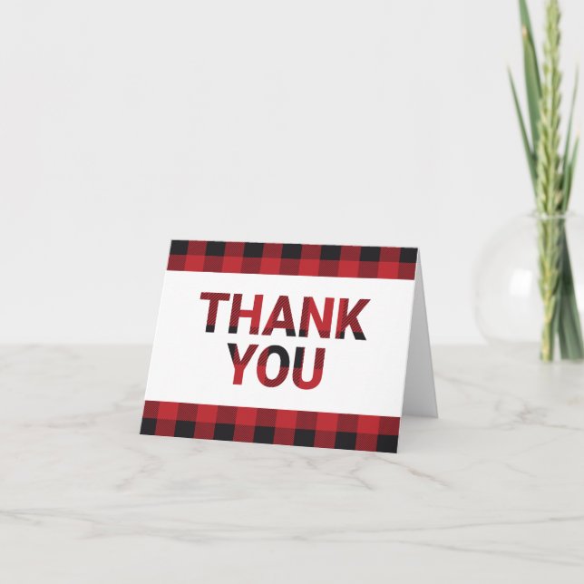 Carte de remerciements Plaid Buffalo (Devant)