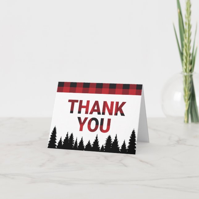 Carte de remerciements Plaid Buffalo (Devant)