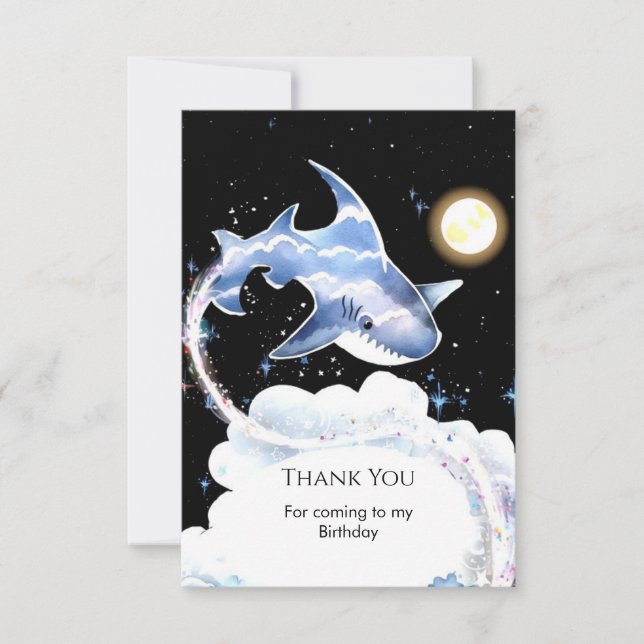 Carte De Remerciements Plaisir personnalisé Requin sous-marin Anniversair (Devant)