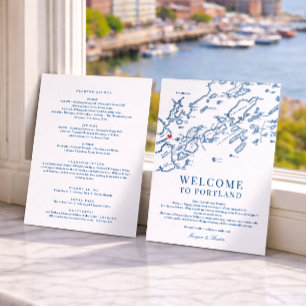 Carte De Remerciements Plan de mariage de bienvenue à Portland dans le Ma
